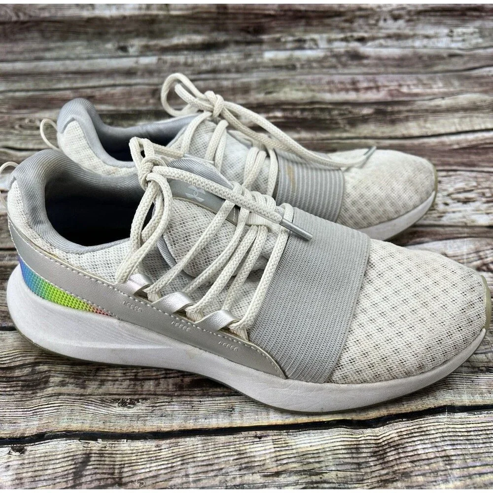 Under Armour Women's Pink Grey Wide Band Breathe Women’s Size 10 W/Dr. Scholl's